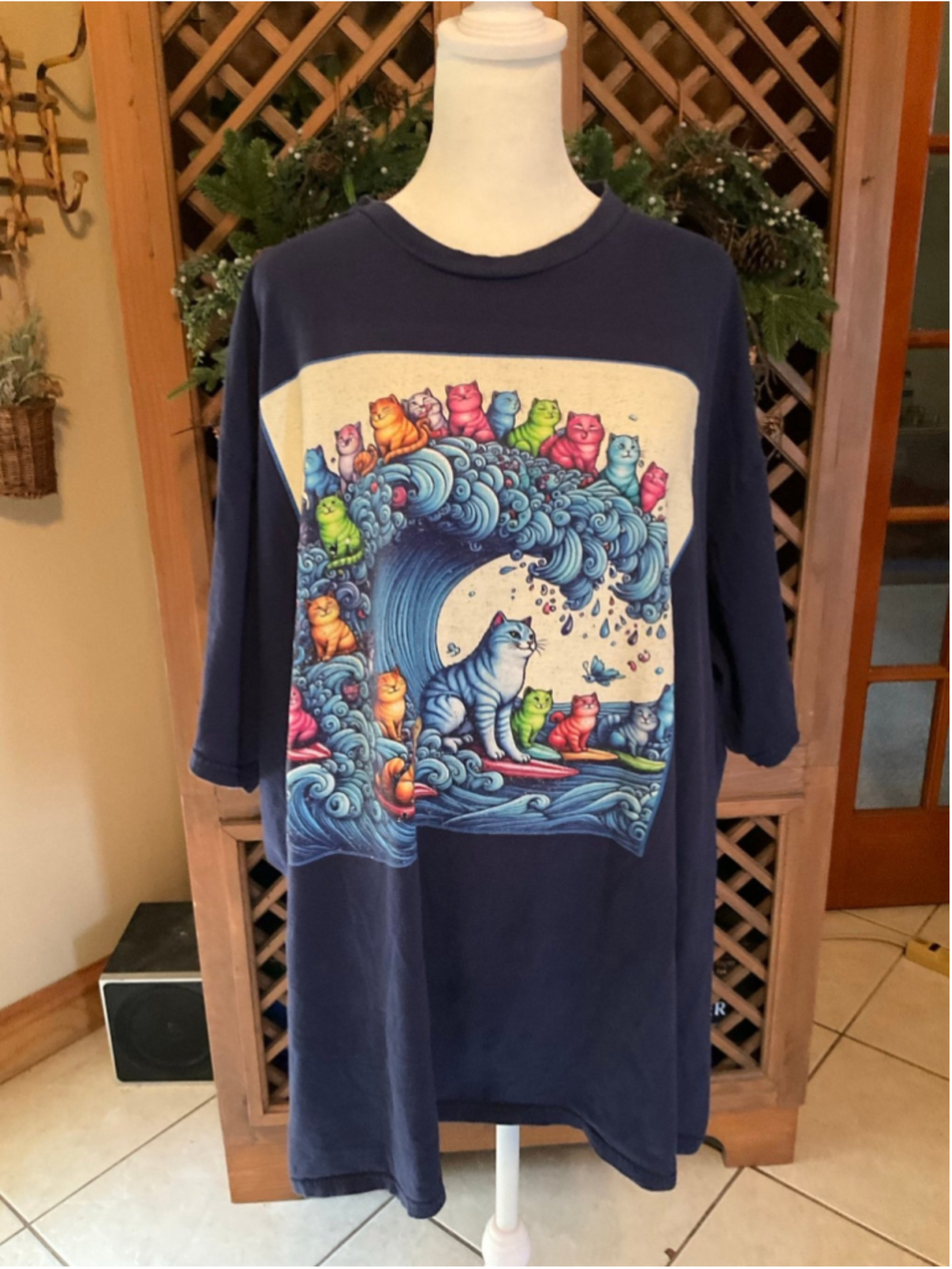 Vintage Cats Surf Wave Beach Graphic streetwear 2X